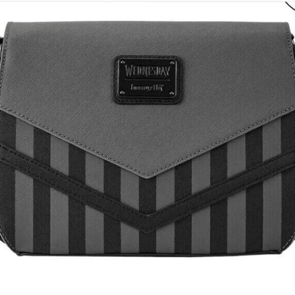 Loungefly Wednesday Addams Nevermore Uniform Cosplay Crossbody Bag black NWT - Picture 5 of 12